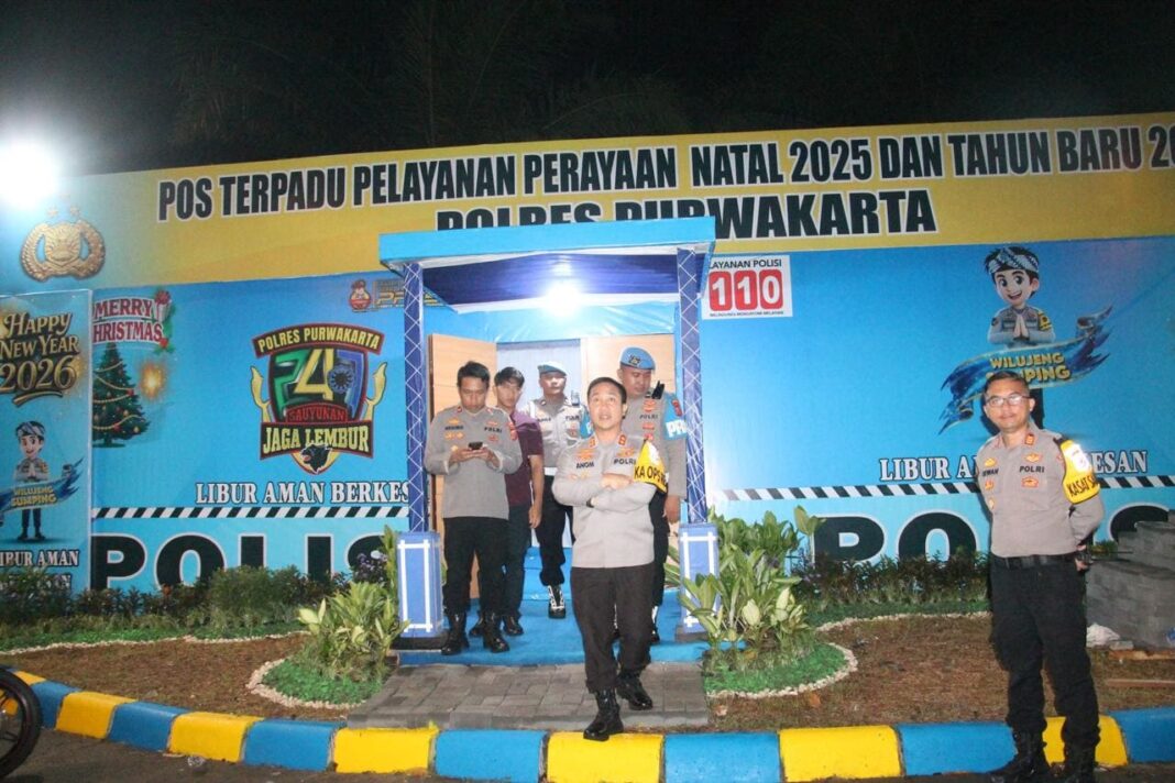Pastikan Pengamanan Nataru 2025, Kapolres Purwakarta Lakukan Cek Pos PAM