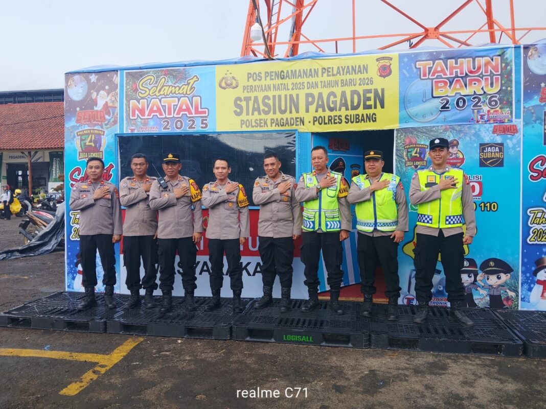 Pastikan Pengamanan Nataru 2025–2026, Wakapolres Subang Cek Pos Pam di Wilayah Polsek Pagaden