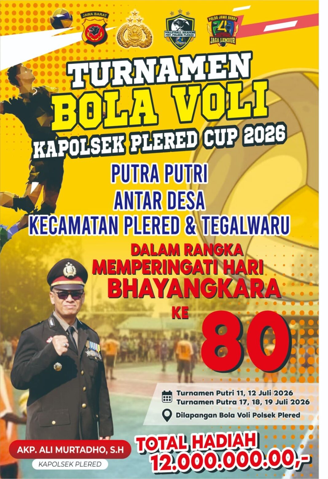 Meriahkan Hari Bhayangkara Ke-80, Polsek Plered Gelar Turnamen Bola Voli Kapolsek Cup 2026