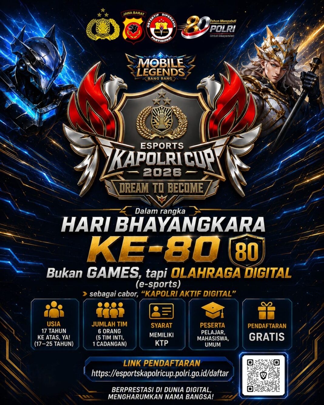 Kapolri Cup 2026 Resmi Dibuka, Polri Dorong Generasi Muda Berprestasi Melalui Esports Mobile Legends