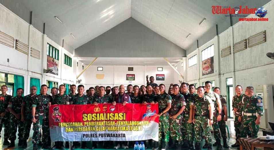 Polres Purwakarta, Satres Narkoba, P4GN, Menarmed 1 Kostrad, Sosialisasi Narkoba, Purwakarta, Pencegahan Narkoba, TNI, Bahaya Narkotika, Polri