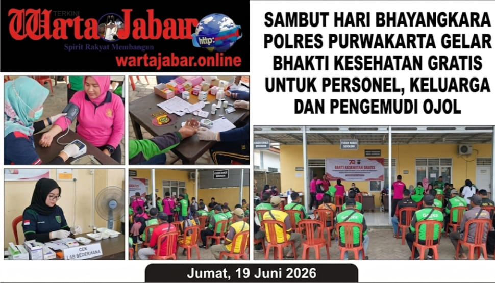 Sambut Hari Bhayangkara ke-80, Polres Purwakarta Gelar Bhakti Kesehatan Gratis untuk Personel dan Pengemudi Ojol