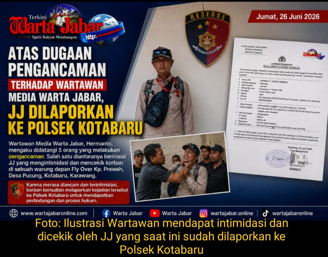 Atas Dugaan Pengancaman terhadap Wartawan Media Warta Jabar, JJ Dilaporkan ke Polsek Kotabaru