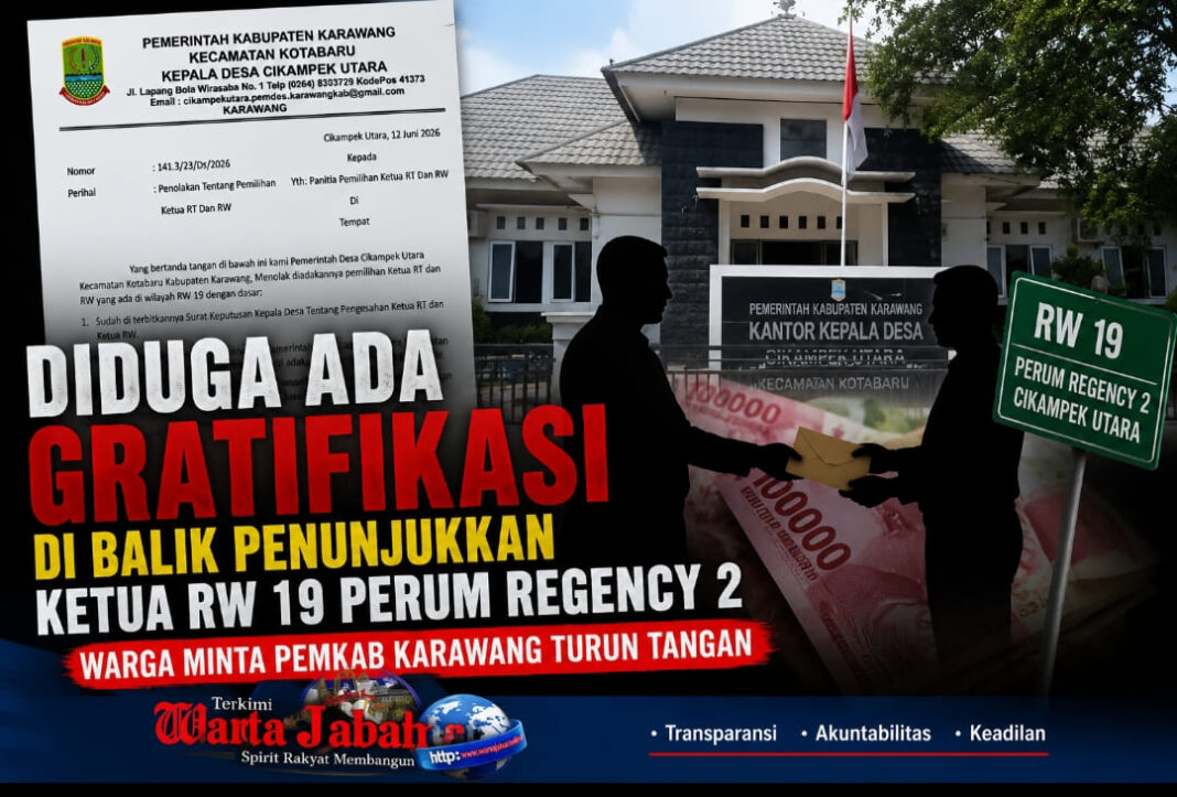 Diduga Ada Gratifikasi di Balik Penunjukan Ketua RW 19 Perum Regency 2, Warga Minta Pemkab Karawang Turun Tangan