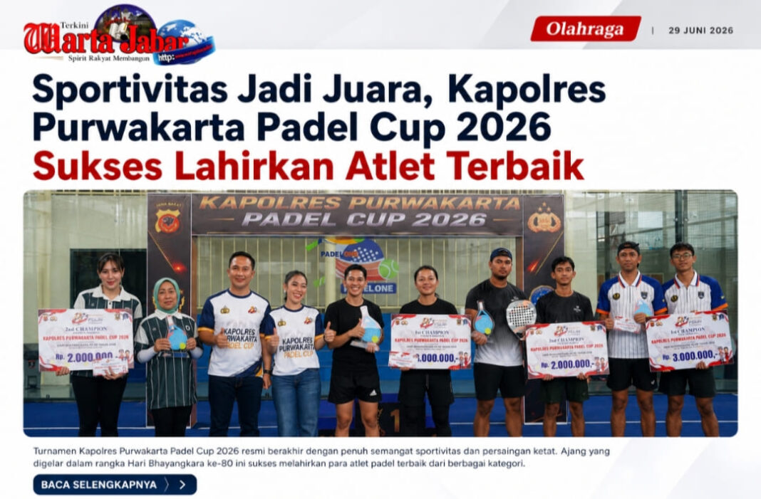 Sportivitas Jadi Juara, Kapolres Purwakarta Padel Cup 2026 Sukses Lahirkan Atlet Terbaik